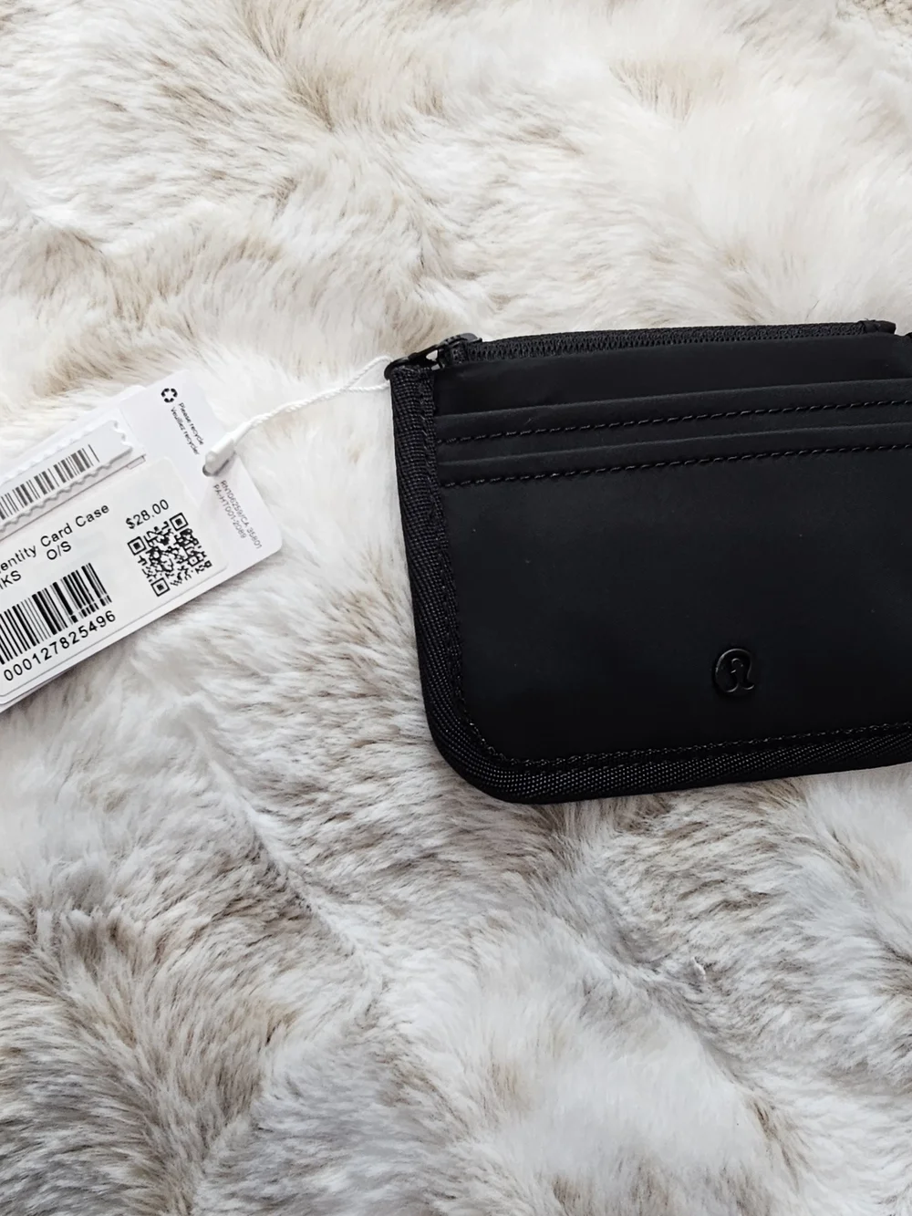 Lululemon‎ True Identity Card Case Black Zip Wallet Card Holder NWT